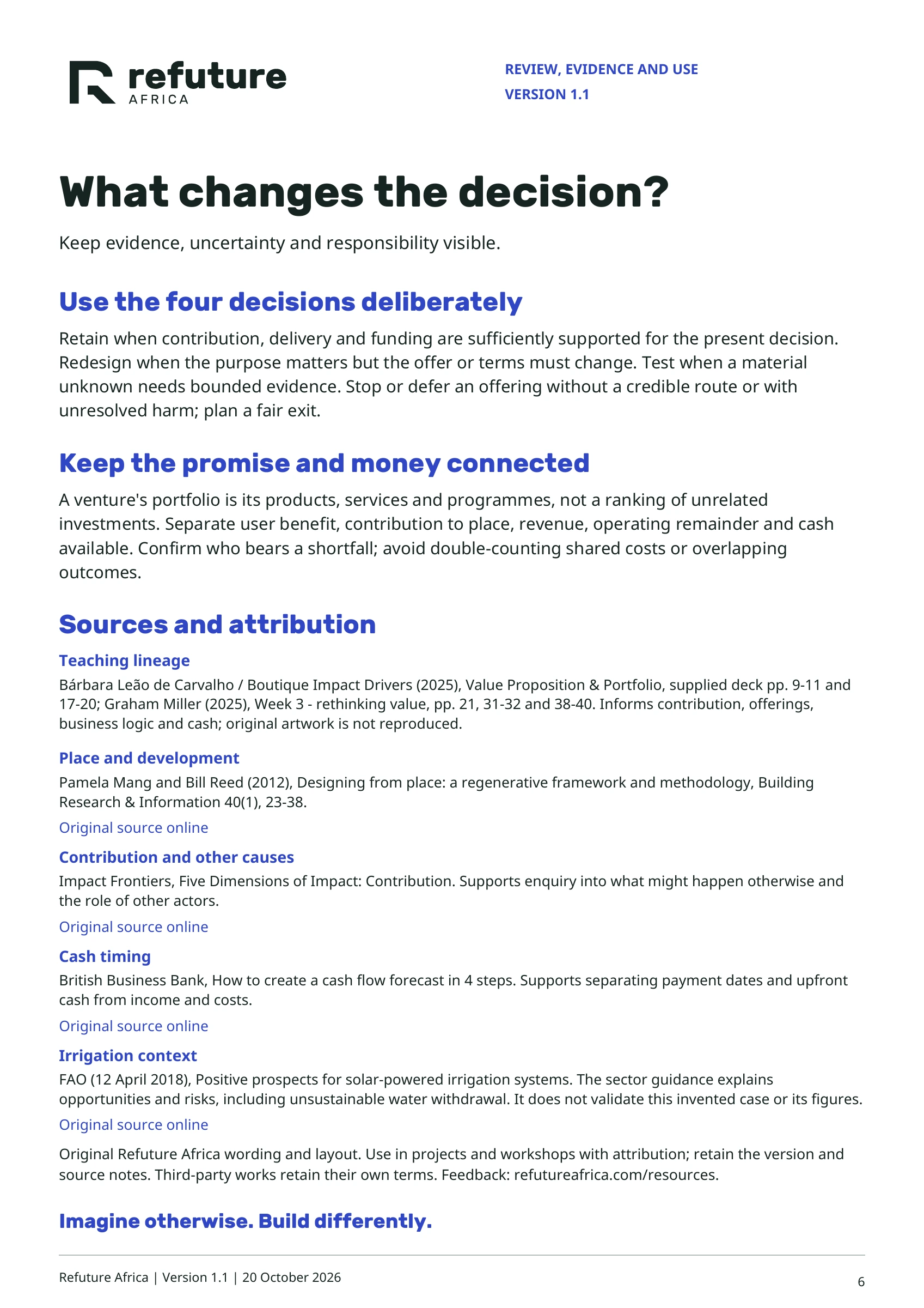 Ecosystem Promise & Portfolio Review — page 6: Review, evidence and use