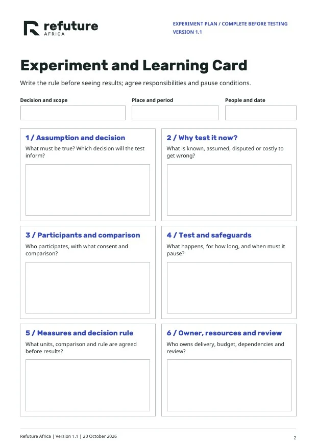 Preview of the Experiment and Learning Card worksheet